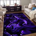 thumbnail image 1 of Marble Black Large Area Rugs, Abstract Purple Wave Runner Rugs, Non-Slip Floor Throw Mat, Rectangle Carpet for Living Room, Bedroom, Hallway Front Entrance, Kitchen, Dining, 4' x 5'3", 1 of 7