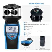 Handheld Wind Gauge,Digital Anemometer Shows Wind Temperature,Direction with LCD Backlight Compass ,Comprehensive Data Display