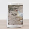 thumbnail image 3 of Hen and Chicks Ceramic Toothbrush Holder, Farm Themed Blurred Back Photo with Mother and Animals Print, Decorative Versatile Countertop for Bathroom, 4.5" X 2.7", Multicolor, 3 of 4