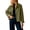 Green, variant on PUWEI Womens Short Trench Coat Plaid Lining Lapel Classic Casual Single Breasted Jacket Outerwear with Pockets