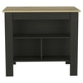 thumbnail image 5 of HQZX Kitchen Island Dozza, 3 Shelves, 35.4" H x 27.5" L,Black Wengue / Light Oak Finish, 5 of 7