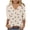 Khaki, variant on Women Fall Clothes Fantastic V Neck Floral Pattern 3/4 Sleeve Tees Tshirts Fall Tops for Holidays My Items
