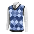 thumbnail image 5 of Gamivast Men's Sleeveless V Neck Pullover Sweater Slim Fit Casual Argyle Sweater Vest Casual Business Pullover Sweater Blue XL Placed My Account Recently Returns Online, 5 of 5