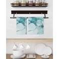 thumbnail image 3 of Marble Turquoise Kitchen Dish Towels for Drying Dishes Set of 2, Abstract Nature Cracks Silver Wavy Waffle Weave Microfiber Hand Tea Bathroom Towels Quick Dry & Absorbent Towel 15.7x23.6, 3 of 7