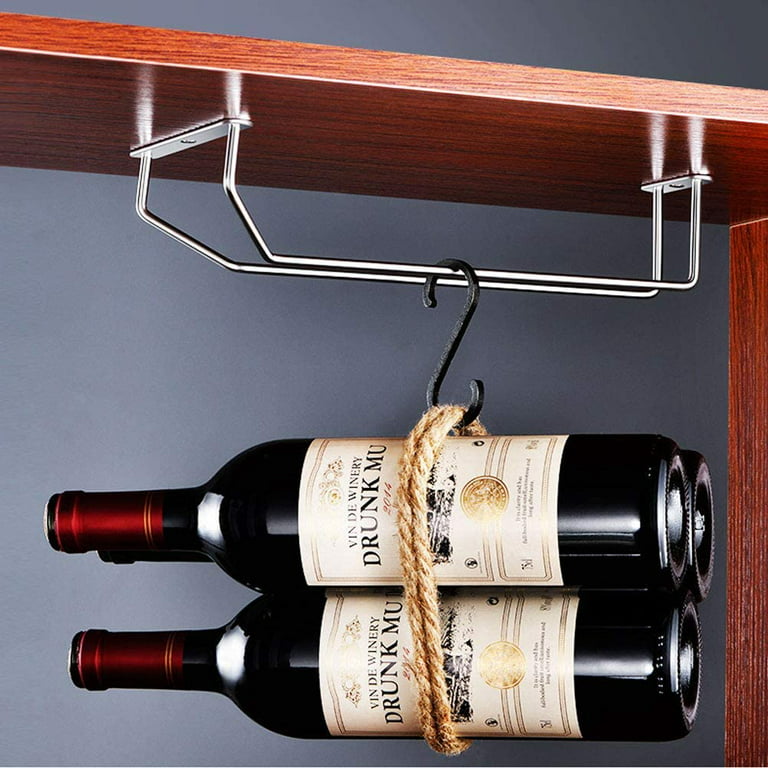 Home Wood Wine Glass Holder Under Cabinet Wine Glass Rack Under