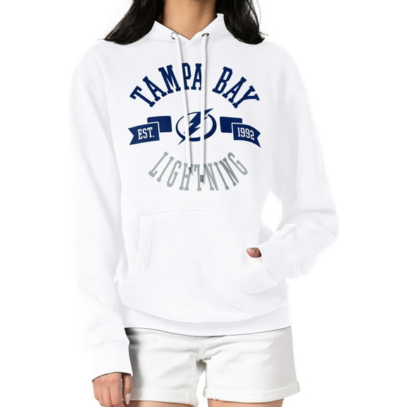 Women's G-III 4Her by Carl Banks White Tampa Bay Lightning City Graphic Fleece Pullover Hoodie