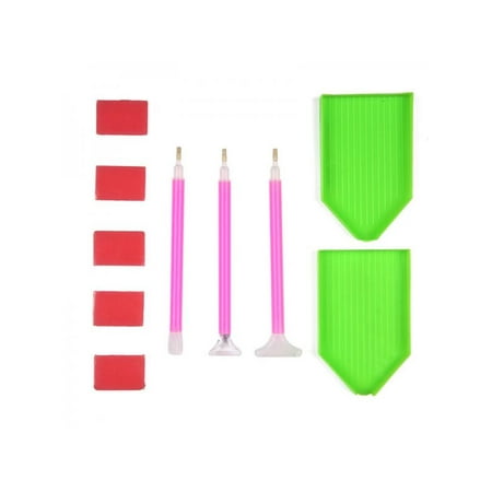 Old Handmade Embroidery VICOODA 5D DIY Diamond Painting Tools Set Handmade Rhinestone Painting Cross Stitch Embroidery Painting Pen Plate Clay Tweezers Tools Set Accessories ()
