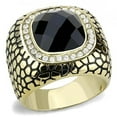thumbnail image 1 of Bague Homme en Acier Inoxydable IP Gold avec Synthétique en Jet - Taille 9, 1 of 1
