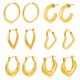 thumbnail image 1 of Juego de Regalo de 6 Pares de Pendientes JeenMata en Baño de Oro Amarillo Ligeros Tipo Aro Huggies, 1 of 5