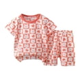 thumbnail image 3 of Swuxness Toddler Boys Fashion Casual Print Summer Short Sleeve Top Shorts Pajama 2 Piece Outfit Suits Red 4-5 Years, 3 of 4