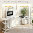 thumbnail image 6 of DESINO 59.1 Inch L Shaped Computer Desk, Gaming Table with adjustable Shelves, Home Office Desk for Writing Gaming Study Reversible, White, 6 of 7