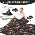 thumbnail image 3 of Basketball and Flame Gray Pattern Teens Toddler Nap Mat with Pillow, Sleeping Mat Bag for Preschool Daycare 59"x22", 3 of 6