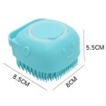 thumbnail image 3 of Cepillo de ducha de silicona (azul), cepillo de ducha suave 2 en 1, depurador corporal con dispensador de gel de ducha, herramienta de ducha para bebés y hombres, cepillo de champú de masaje, 3 of 5