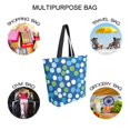 thumbnail image 7 of FORMRS Womens Canvas Tote Bag with Zipper Inner Pocket Shoulder Handbag, Blue Dots, 7 of 7
