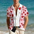 thumbnail image 4 of Stamzod Short Sleeve Shirts for Men Valentines Casual Funny Hawaiian Shirt Summer Vacation Beach Shirts for Men Pink B XL, 4 of 9