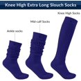 thumbnail image 4 of 1Pair Slouch Socks Women Knit Knee High Boot Long Sock Cotton Tube Scrunch Sock for Women, 4 of 7