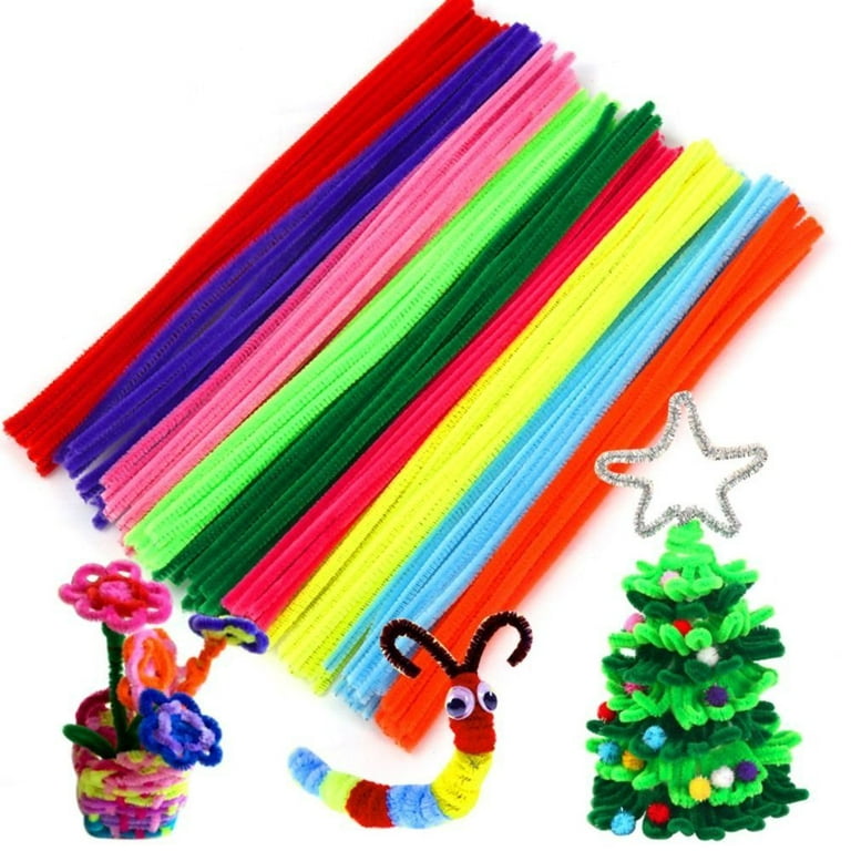100pcs 6x300mm Chenille Stems Pipe Cleaners Kids Plush Toy Colorful Tinsel  Stems Wired Sticks Handmade Diy Craft Supplies - AliExpress