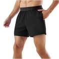 thumbnail image 2 of Men Traning Shorts High Waisted Pull On Stretch Bermuda Shorts Comfort Casual Beach Shorts Gym Traning Track Joggers Pants with Pockets, 2 of 7