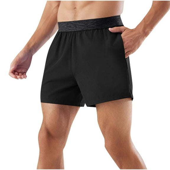 Wyobmus Workout Gym Mens Shorts Fitness Quick Dry Basketball Shorts With Pockets for Running Casual Activewear Black