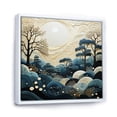 thumbnail image 2 of Designart "Japon Art Blue peaceful Zen Minamlism Landscape IV" Japanese Floater Framed Canvas Wall Art, 2 of 7