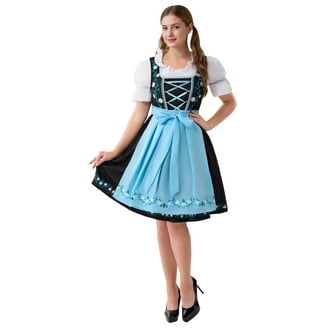 blue german dress Women 3pcs Set German Bavarian Oktoberfest Costume main image 1