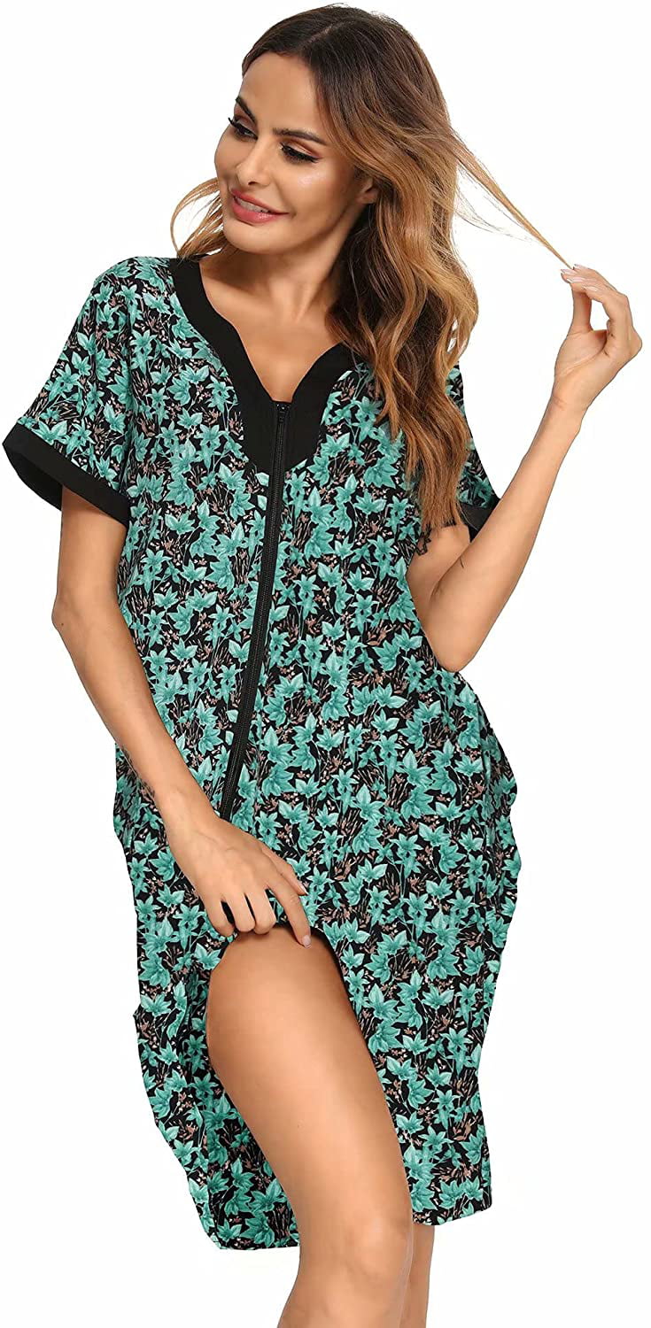 Bloggerlove Cotton Nightgowns for Women V Neck Sleepwear Night Shirts Sleeveless Sleep Dress S-XXL