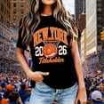 thumbnail image 2 of Women Casual Basketball Style Short Sleeve Crew Neck T-Shirt, Soft Breathable Cotton Loose Fit Sports Daily Tops, City Themed Lightweight Summer Tees for Outdoor Workout, 2 of 4