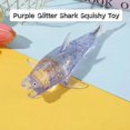 thumbnail image 3 of Purple Glitter Shark Squishy Toy with Translucent Design, 1-Pack, for Kids and Adults, Relaxation Squeeze Toy, 3 of 4
