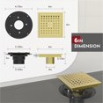 thumbnail image 2 of Webang Desagüe de piso de ducha cuadrado de 6 pulgadas con brida Rejilla de patrón cuadrado Desmontable Acero inoxidable Sus 304 de grado alimenticio Marca de agua y certificado Cupc Oro cepillado, 2 of 6
