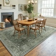 thumbnail image 2 of NewBuros 8'x10' Washable Area Rug for Living Room, Non Slip Vintage Distress Print Pattern Floral Rug, Soft Low Pile Indoor Carpet for Bedroom Dining Room, Gray Green, 2 of 10