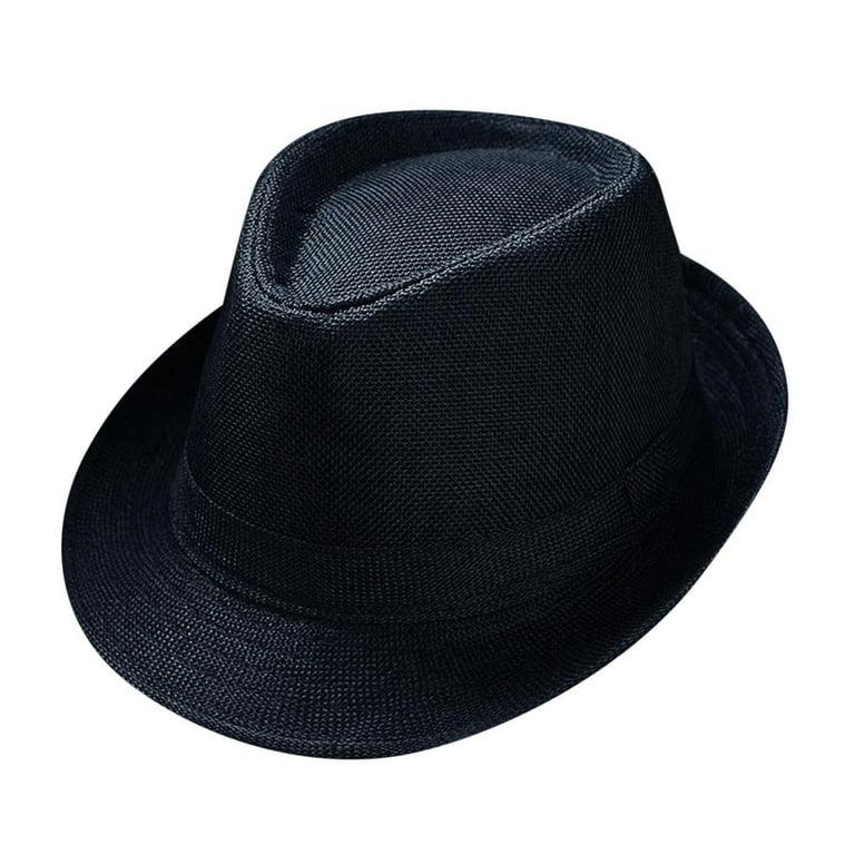Ediodpoh Men and Women Retro Jazz Hat Soild British Sun Hat Travel Sun Hat Fish Hook Visor Cracker Barrel Hat Sun Hats for Women with Ponytail Hole