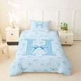 thumbnail image 2 of Erosebridal Kawaii Blue Bow Twin Bedding For Girls Twin Bedding,Personalized Initial H Duvet Cover Set,Super Cozy Room Decor,2pcs,No Comforter, 2 of 5