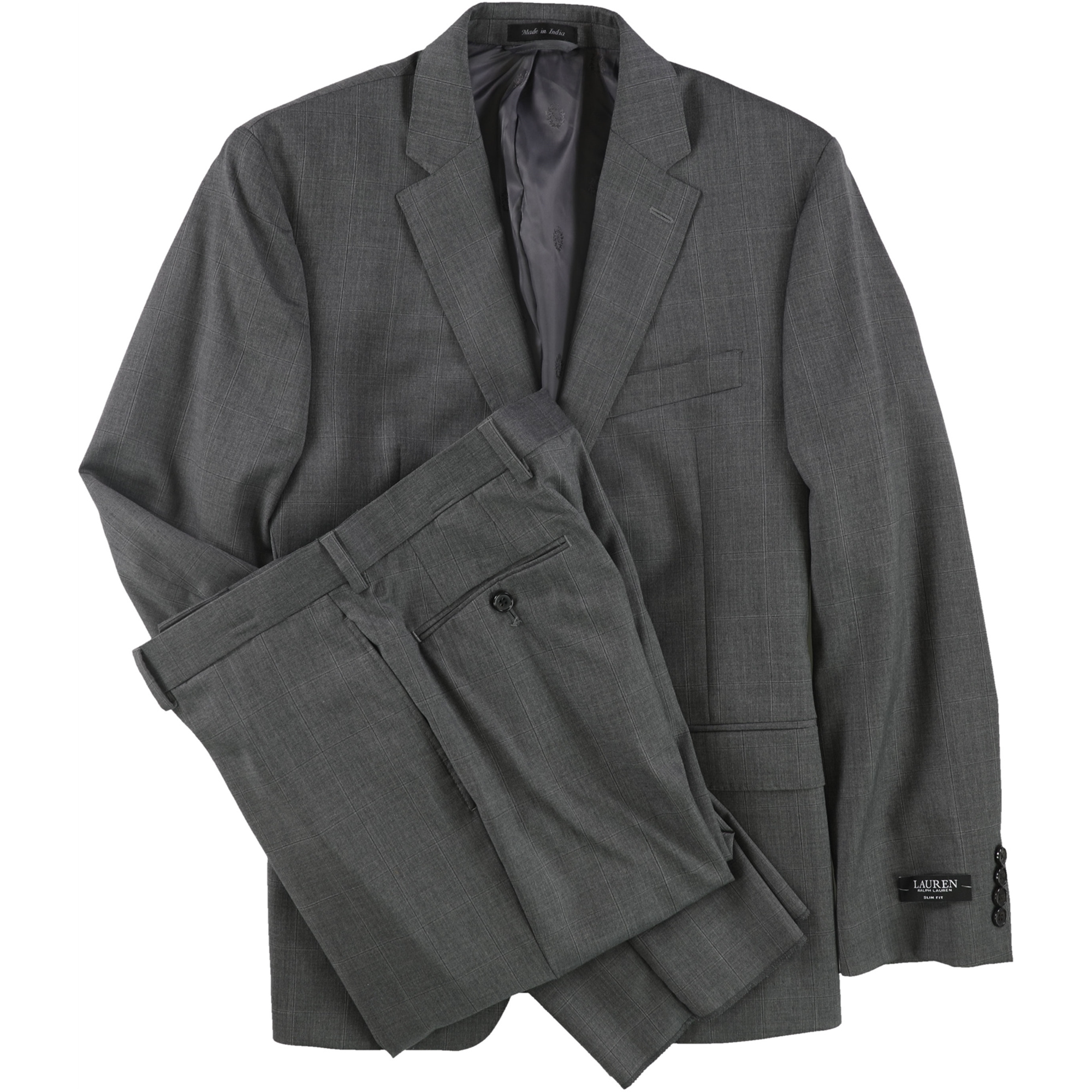 Ralph Lauren Complet Formel pour Homme à Coupe Ajustée à Deux Boutons, Gris, 41 Régulier / 35W x UnfinishedL
