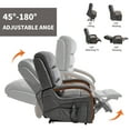 thumbnail image 4 of Newest Power Dark Grey Leatheraire Lift Recliner Chair Dual Motor Infinite Position Up to 350 LBS with Solid Wood Armrests, Heat Massage , Heavy Duty Motion Mechanism, 4 of 9