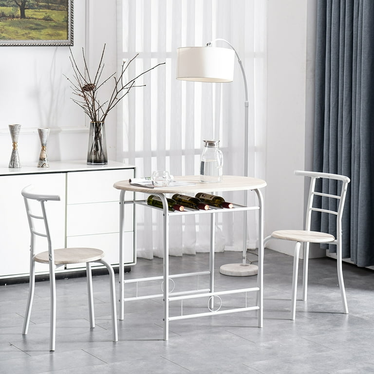 Space saving white table and chairs sale