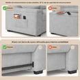thumbnail image 2 of Sofá Cama Futón Convertible 3 en 1 de Lino, Sofá Cama Tamaño Queen con Sofá Extraíble, Reposabrazos con Espacio de Almacenamiento y Respaldo Ajustable para Sala de Estar, Gris claro, 2 of 9