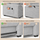 thumbnail image 2 of Sofá Cama Futón Convertible 3 en 1 de Lino, Sofá Cama Tamaño Queen con Sofá Extraíble, Reposabrazos con Espacio de Almacenamiento y Respaldo Ajustable para Sala de Estar, Gris claro, 2 of 9