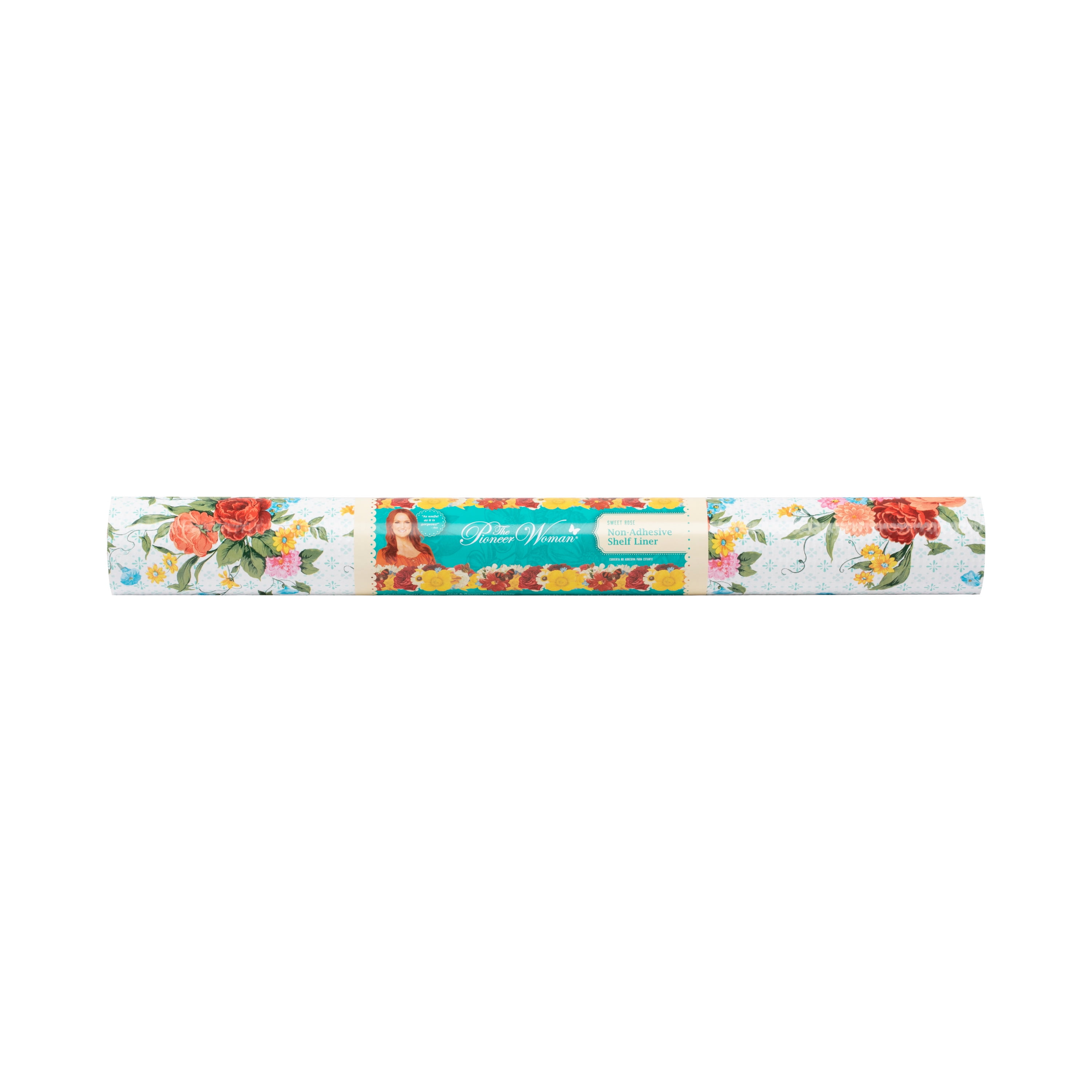 (2 pack) The Pioneer Woman Non-Adhesive Shelf Liner, Sweet Rose, 20 in. x 6 ft. Roll