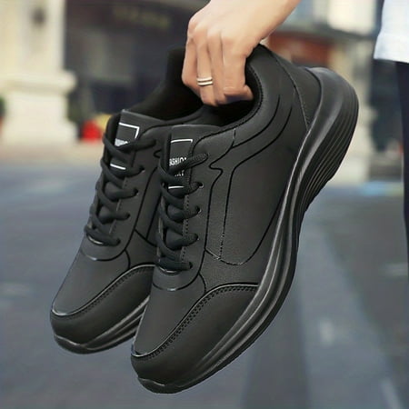 

JZMQWL Comfy Men‘s Solid Leather Lace Up Sneakers Non-Slip Casual Shoes Perfect for Outdoor Workout Activities in All Seasons