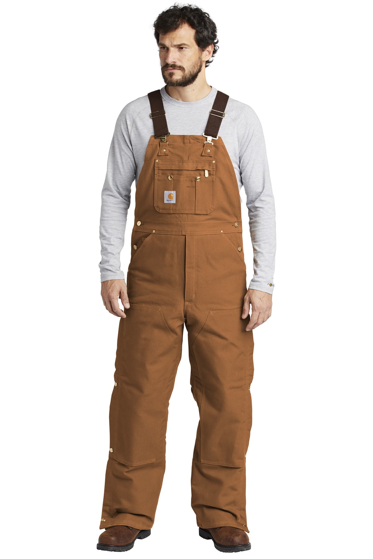 Carhartt Mens Quilt Lined Zip To Thigh Bib Overalls R41
