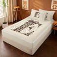 thumbnail image 2 of meiyoeat cheetah Bow Monogram Design Zipper Twin Comforter Sets with Fitted Sheet and 2 Pillowcases,Leopard Print Initial E Zipper Bedding Set,Black Reversible,4 Pieces, 2 of 7