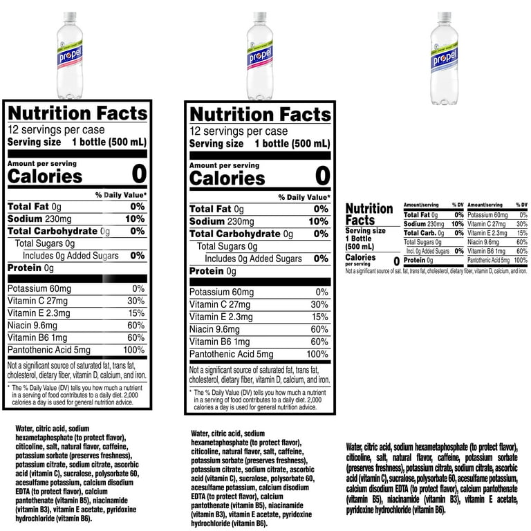 Propel Energy Boost Electrolyte Energy Water, 3 Flavor Variety Pack, 16.9  fl oz, 12 Count Bottles - Walmart.com