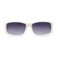 thumbnail image 1 of Womens Mod Square Rectangle Thick Temple Fashion Sunglasses White Smoke, 1 of 5