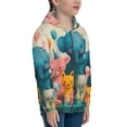 thumbnail image 5 of Naloa Cute Animal Party Teenage Zipper Hoodie, Long Sleeve Zip Up Hoodies Casual Jackets Tops for 7-12 Years-Medium, 5 of 6