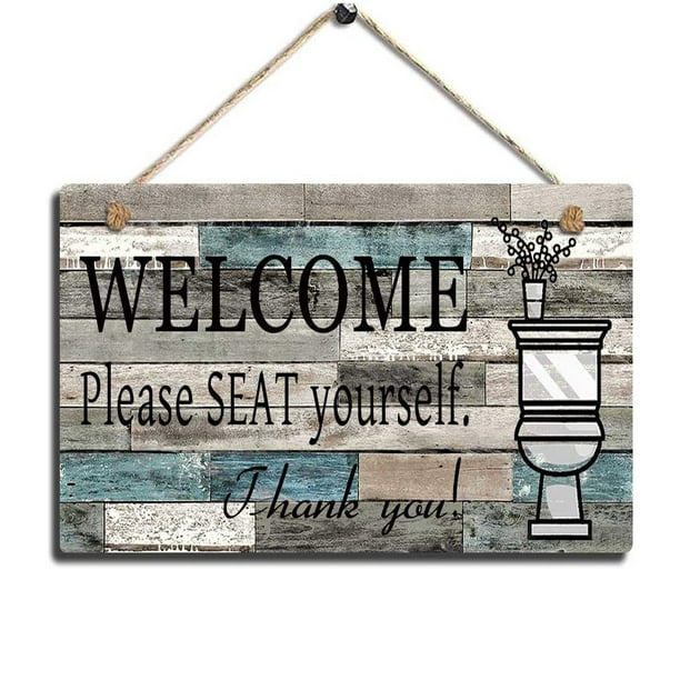 Panneau de porte de bienvenue - TBEST - Bois composite - 29,5 x 11 cm