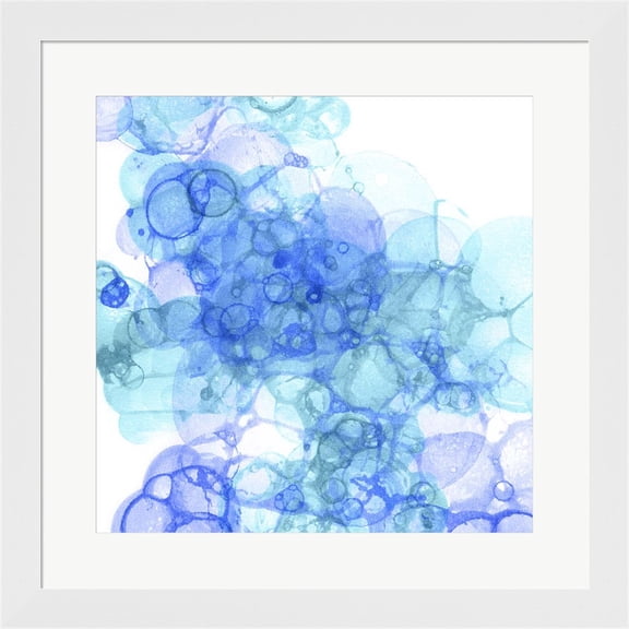 Great Art Now Bubble Square Aqua & Blue III by Kelsey Wilson, Framed Wall Art, 19.75W x 19.75H