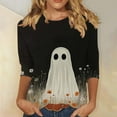 thumbnail image 2 of VKOYWKM Women Halloween Shirts 3/4 Sleeve Tops Ghostface Graphic Tees Fall Crew Neck Halloween Party Shirts Tunic Top, 2 of 5