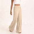 thumbnail image 4 of Inleife Womens Solid Color Elastic Waist Sports Casual Comfy Pants with Side Pockets, 4 of 6