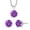 Purple, variant on 3-Piece Set: 3 Carat Cttw Pink Cubic Zirconia Necklace and Earrings Jewelry Set