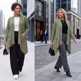 thumbnail image 2 of Cueply Womens Cardigan Long Sleeve Knit Soft Fall Open Front Duster Lightweight Coat with Pocketes, 2 of 8
